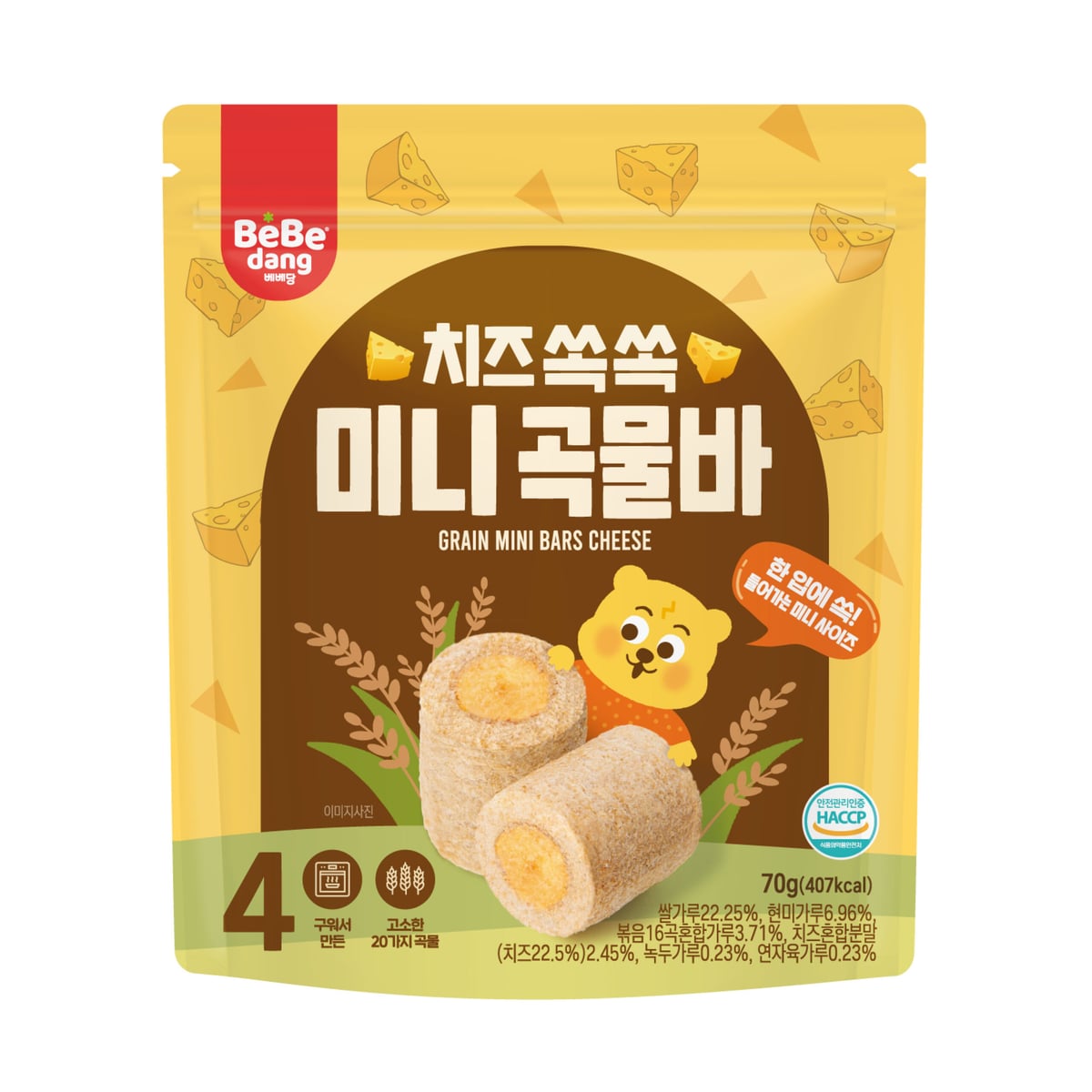 MomoRabbit Bebedang ألواح الحبوب بالجبن Grain Bars Cheese 70g