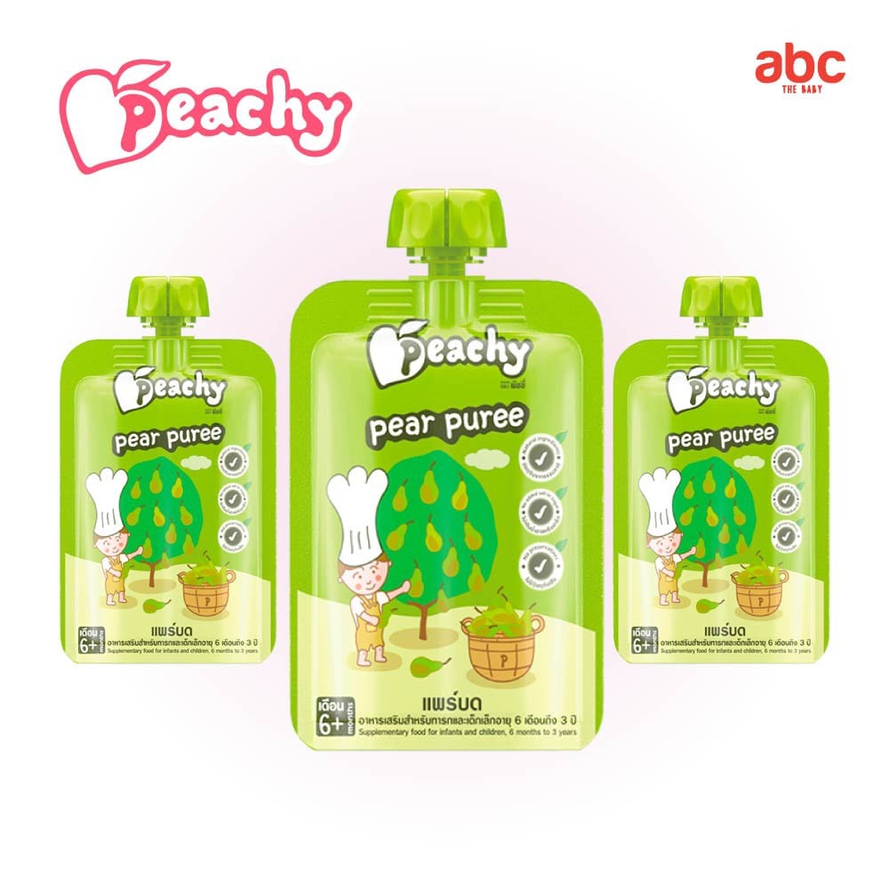 SHOPEE: هريس أطفال Peachy بالكمثرى Pear Puree (+6 أشهر، 3 أكياس) صورة 2