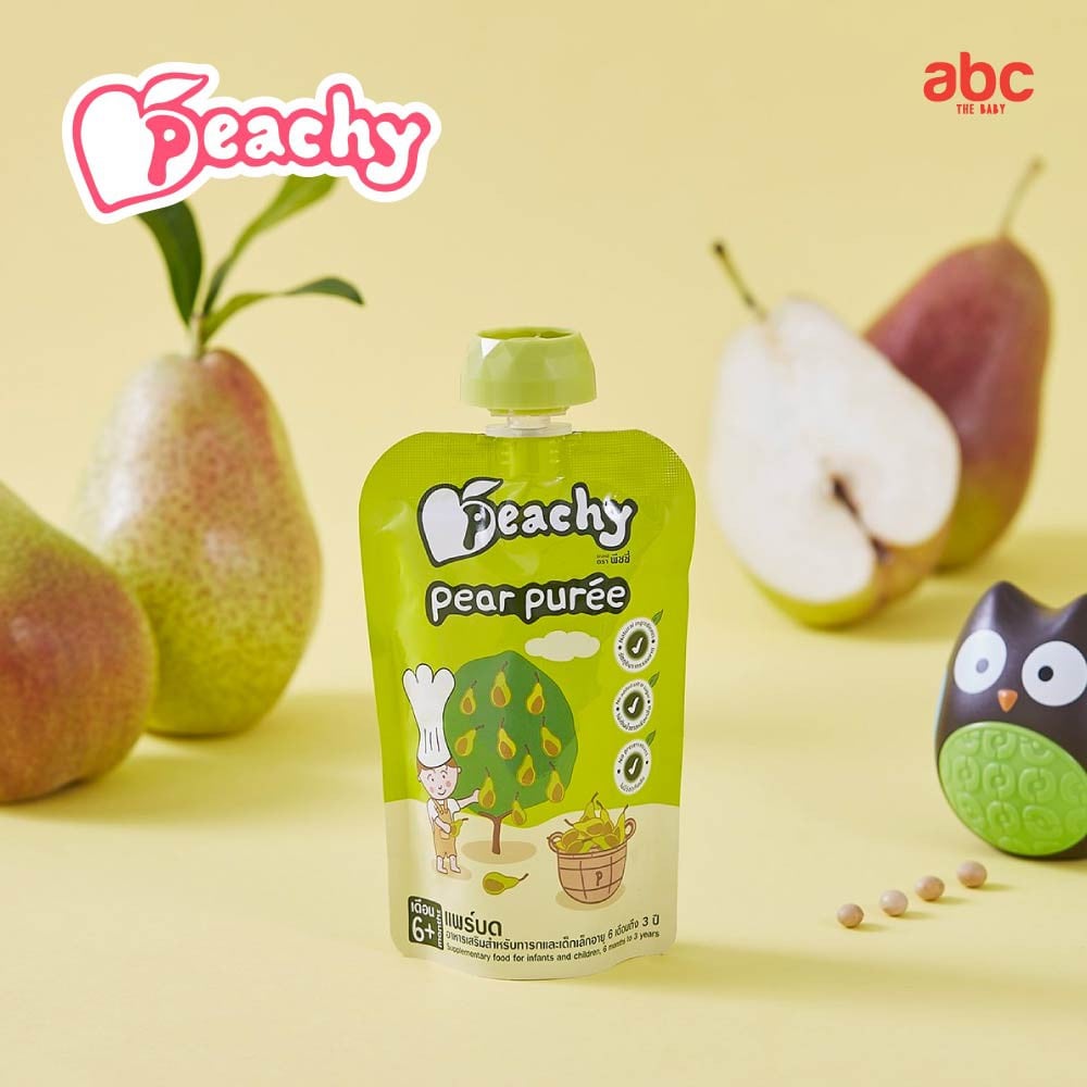 SHOPEE: هريس أطفال Peachy بالكمثرى Pear Puree (+6 أشهر، 3 أكياس) صورة 3