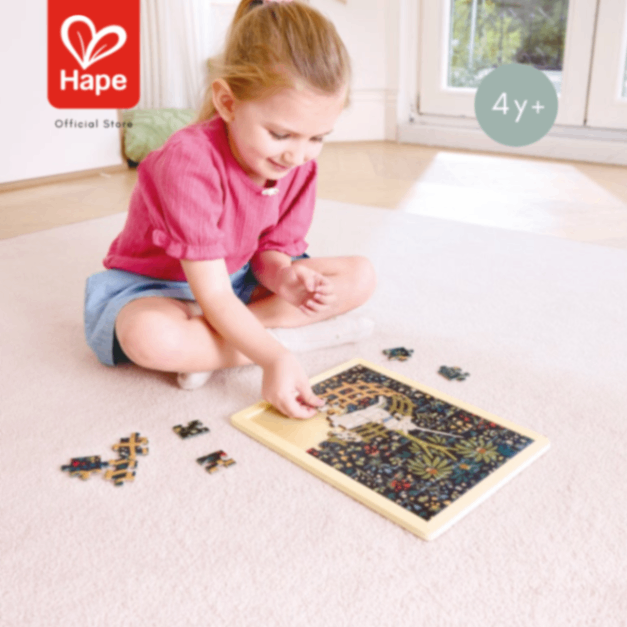 Hape the MET Collection! Unicorn in a Garden Puzzle – أحجية وحيد القرن في الحديقة صورة 2