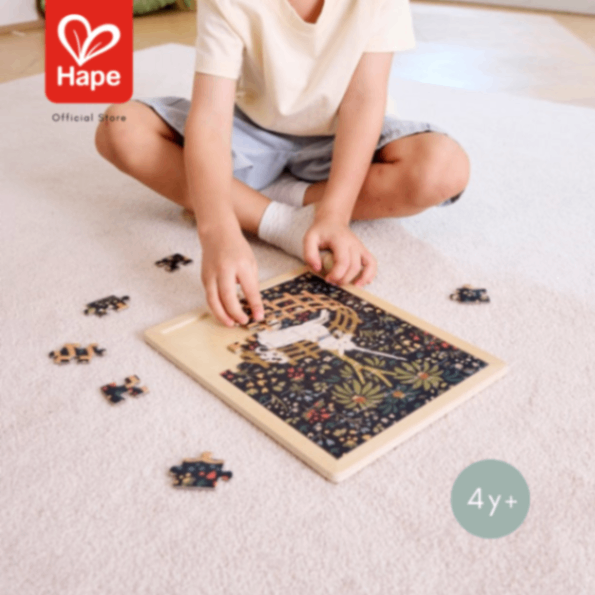 Hape the MET Collection! Unicorn in a Garden Puzzle – أحجية وحيد القرن في الحديقة صورة 3