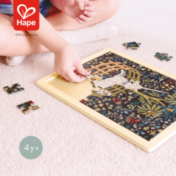 Hape the MET Collection! Unicorn in a Garden Puzzle – أحجية وحيد القرن في الحديقة صورة 4