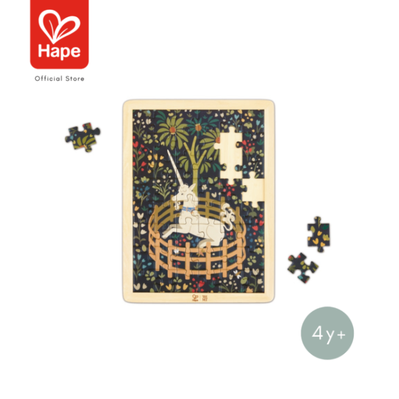 Hape the MET Collection! Unicorn in a Garden Puzzle – أحجية وحيد القرن في الحديقة صورة 7