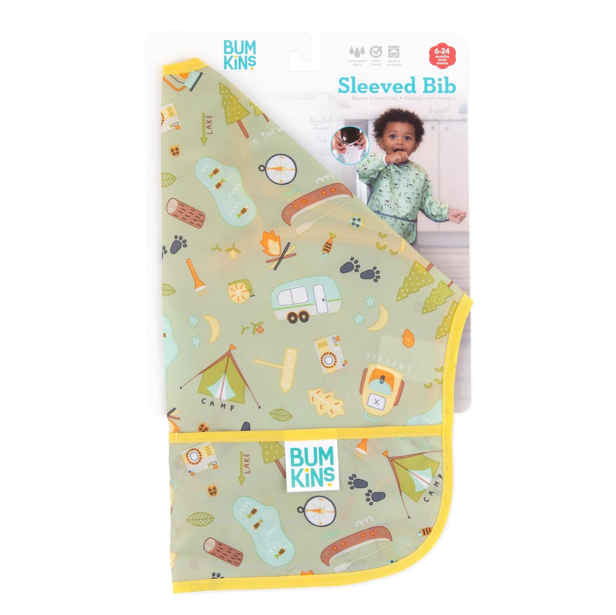 Bumkins Sleeved Bib - Camp Gear