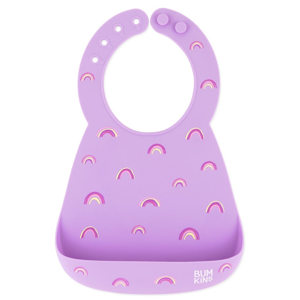 مريلة سيليكون Bumkins Silicone Molded Bib - Rainbows