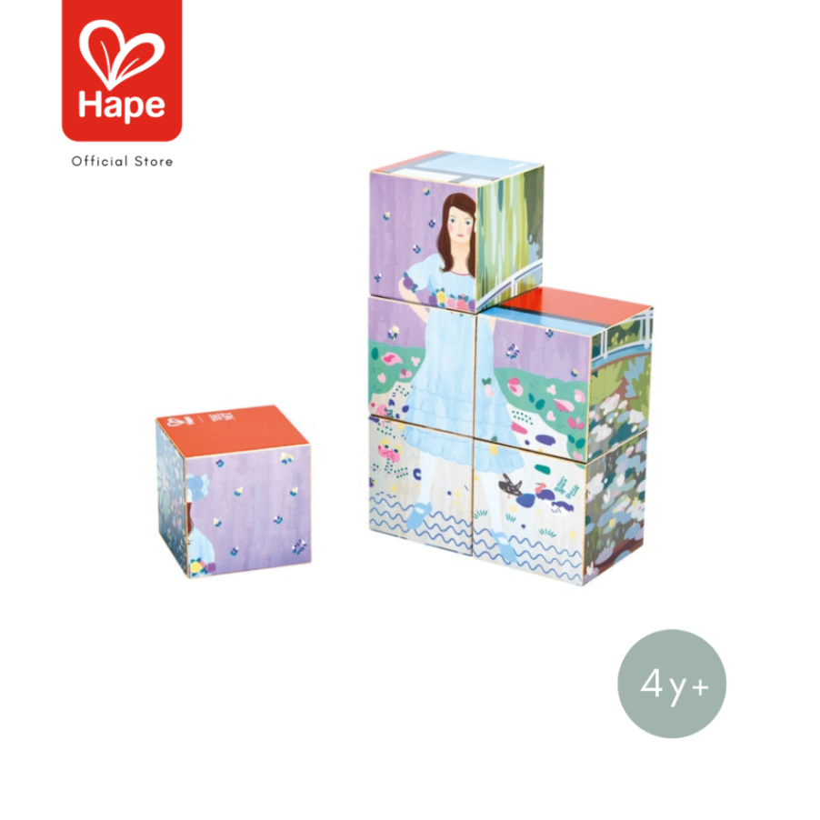 Hape The Met Collection Puzzle Cubes – 6-in-1 Wooden Art Puzzle image 2
