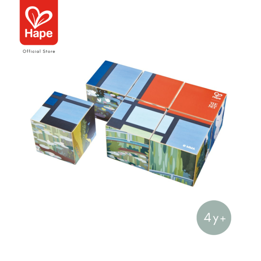 Hape The Met Collection Puzzle Cubes – 6-in-1 Wooden Art Puzzle image 4