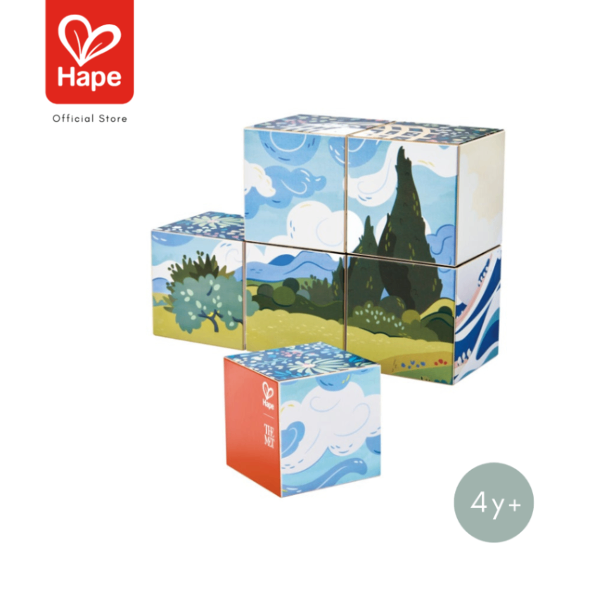 Hape The Met Collection Puzzle Cubes – 6-in-1 Wooden Art Puzzle image 5