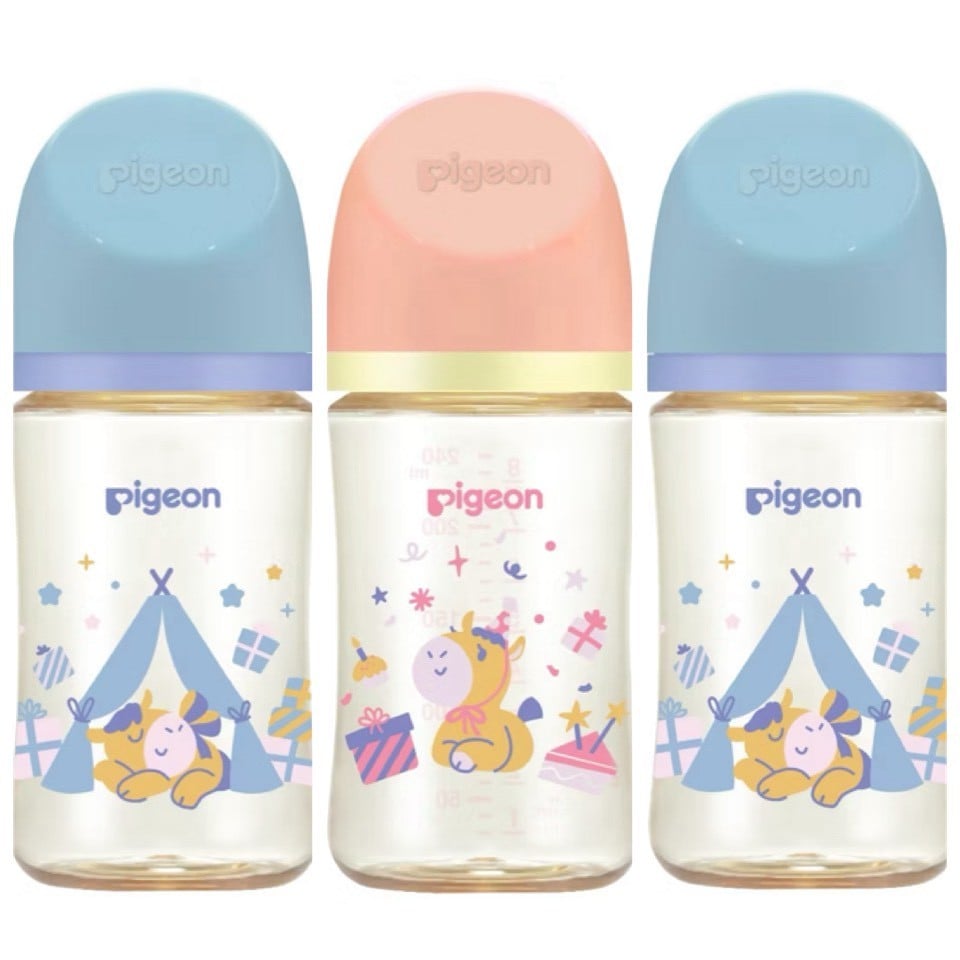 Pigeon رضّاعة PPSU بنقشة الحصان 240 ml (عبوة 3 قطع)