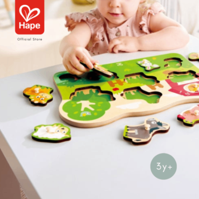 Hape Farmyard Peg Puzzle ปริศนาหมุดฟาร์ม รูปที่ 4