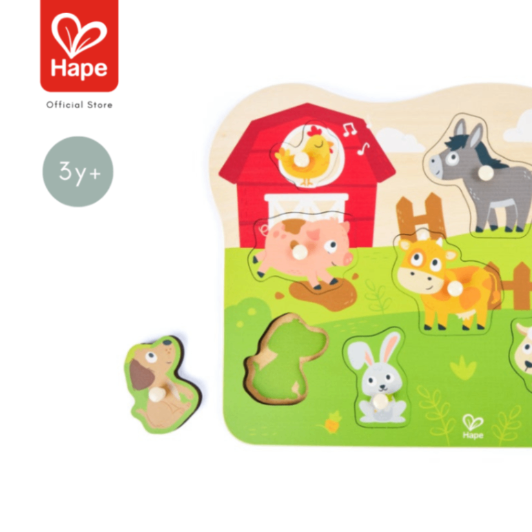 Hape Farmyard Peg Puzzle ปริศนาหมุดฟาร์ม รูปที่ 5
