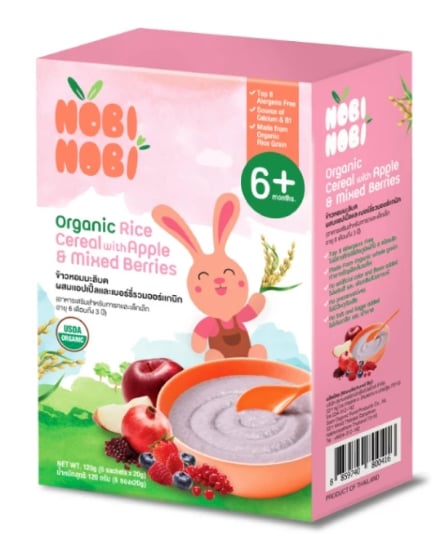 Nobi Organic Jasmine Rice Cereal - Apple 120 g