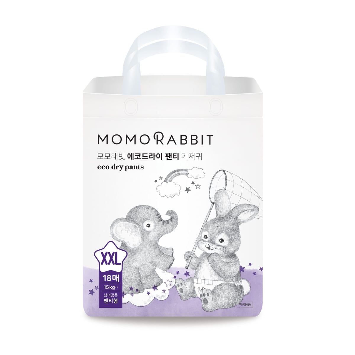 MomoRabbit حفاضات أطفال Premium Baby Diapers (Eco Dry) – مقاس XXL