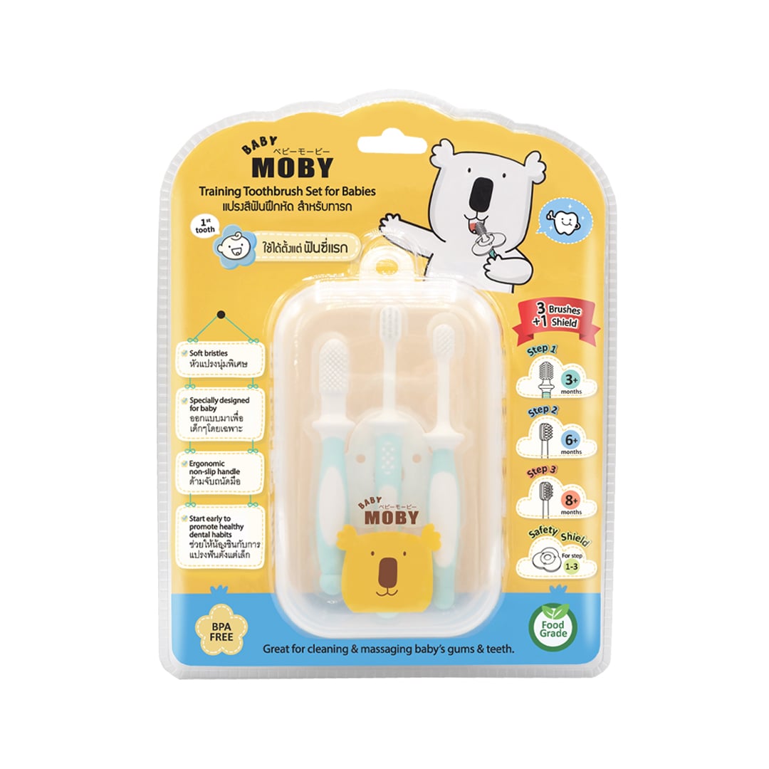 Moby แปรงสีฟัน first step 6+ with safety shield