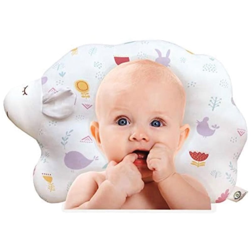 JOHN N TREE - Baby Protective Pillow - CLOUD LAMB LITTLE FOREST - 3D Breathable Air Mesh/Organic Cotton