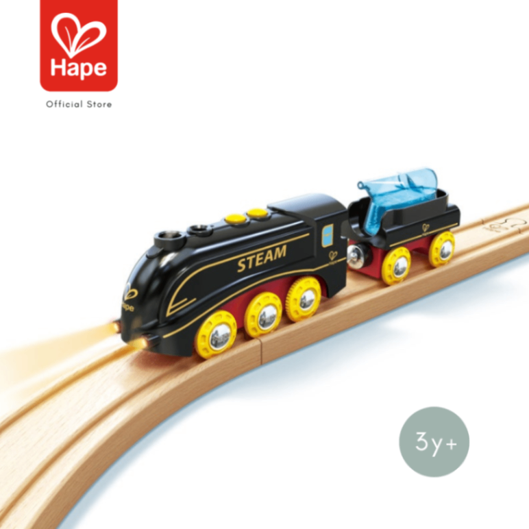 Hape Steam & Whistle Train Set ชุดรถไฟไอน้ำและนกหวีด รูปที่ 6