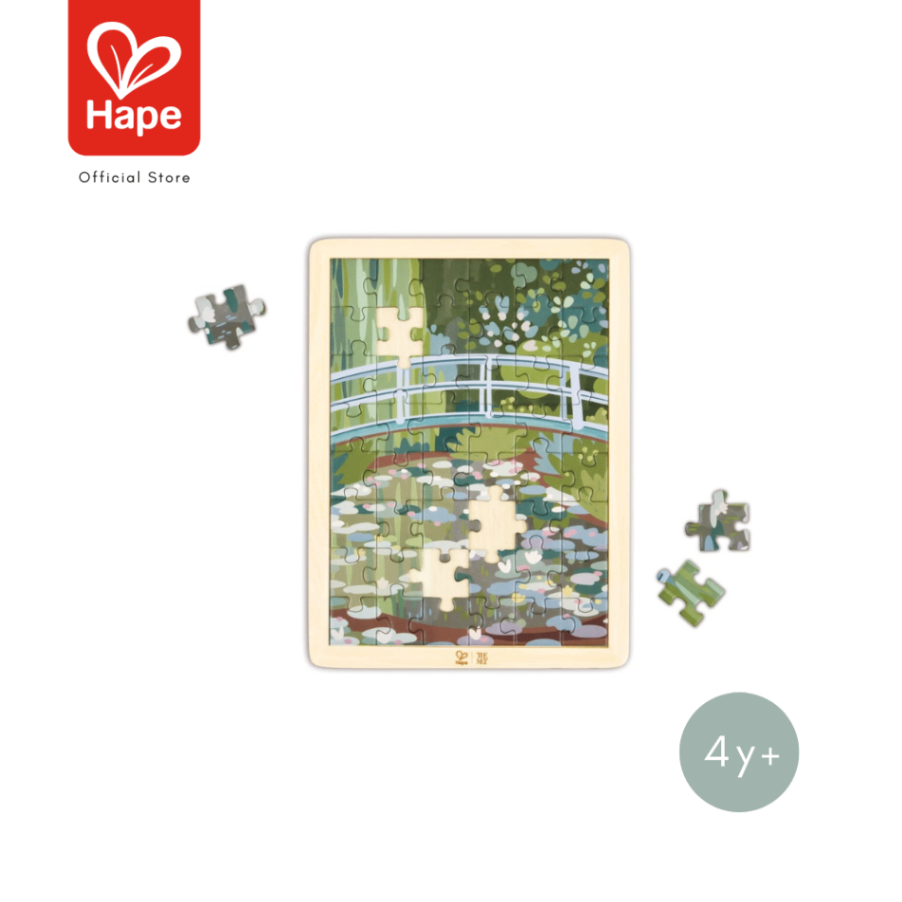 Hape the MET Collection! Monet Water Lily Garden Puzzle – أحجية حديقة زنابق الماء لمونيه صورة 5