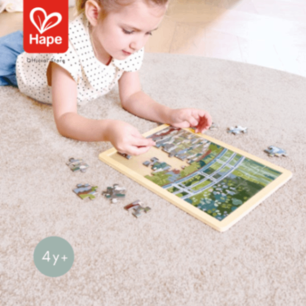 Hape the MET Collection! Monet Water Lily Garden Puzzle – أحجية حديقة زنابق الماء لمونيه صورة 7