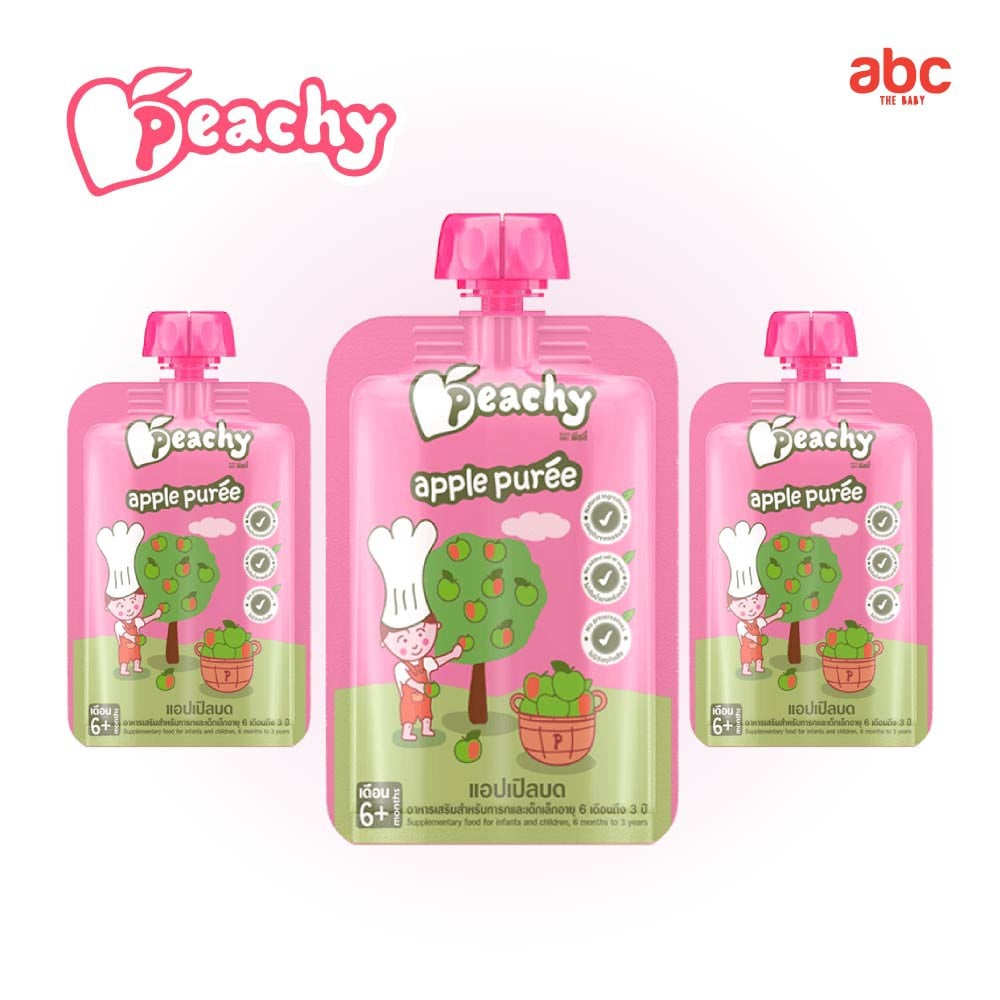 SHOPEE: Peachy อาหารเด็ก บดเหลว รสแอปเปิ้ลบด Apple Puree (6M+, จำนวน 3 ซอง) รูปที่ 2