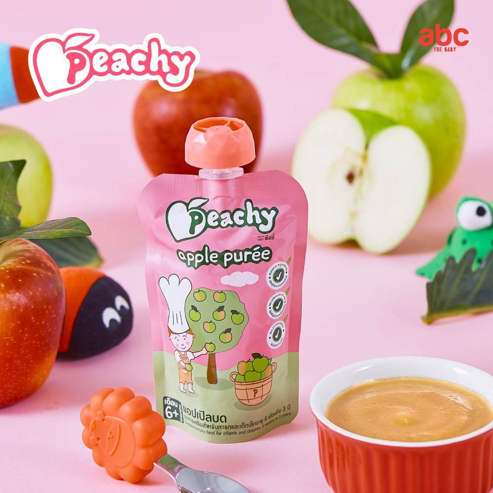 SHOPEE: Peachy อาหารเด็ก บดเหลว รสแอปเปิ้ลบด Apple Puree (6M+, จำนวน 3 ซอง) รูปที่ 3