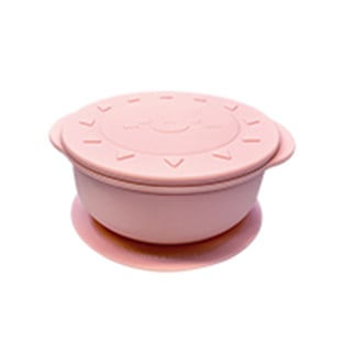 Mother's Corn ถ้วยใส่อาหารซิลิโคน พร้อมฝาปิดซิลิโคน Sunny bowl Pink