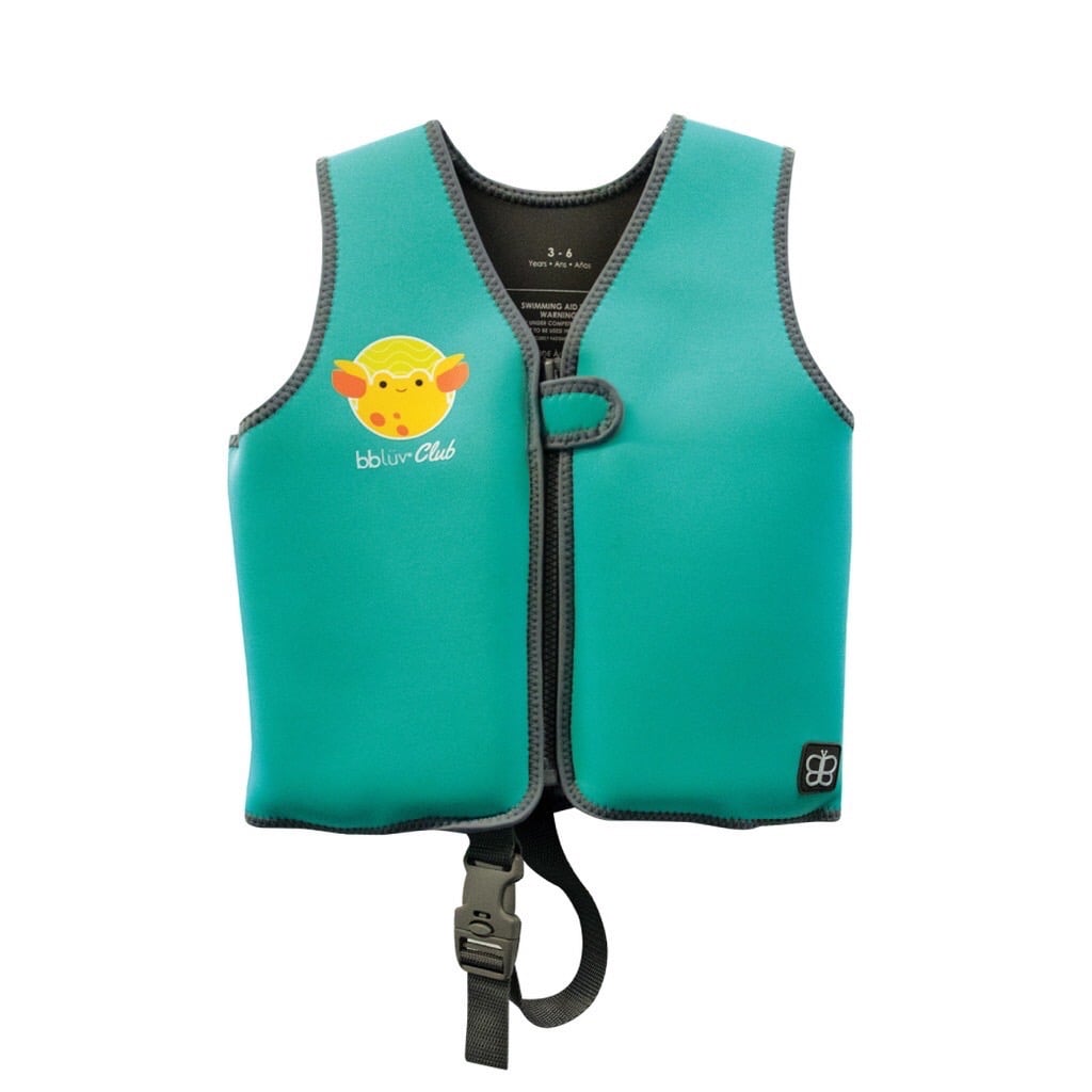 BBLÜV - BBL13 - Näj - Aqua - Medium Swim Vest - Aqua - Medium (3-6 years) - เสื้อชูชีพสําหรับว่ายน้ําพัฒนาจากแผ่นยางนีโอพรี
