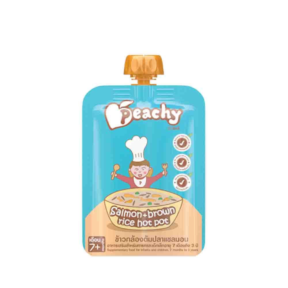 Peachy طبق السلمون مع الأرز البني (125g) R10